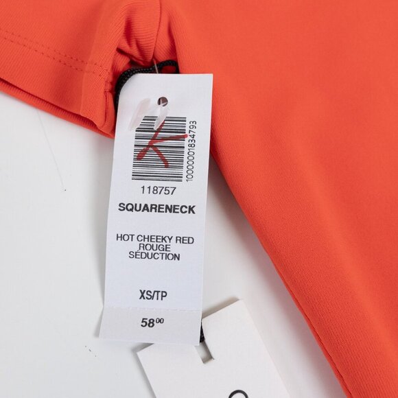 Aritzia Original Contour Squareneck Bodysuit Hot Cheeky Red - Picture 12 of 12